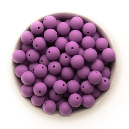 15mm Solid Color Silicone Beads - Lavender