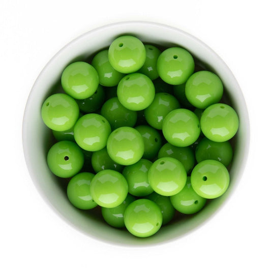 15mm Solid Color Acrylic Beads - Chartreuse