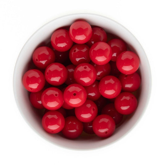 15mm Solid Color Acrylic Beads - Red