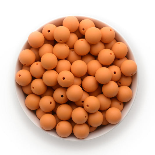 15mm Solid Color Silicone Beads - Apricot