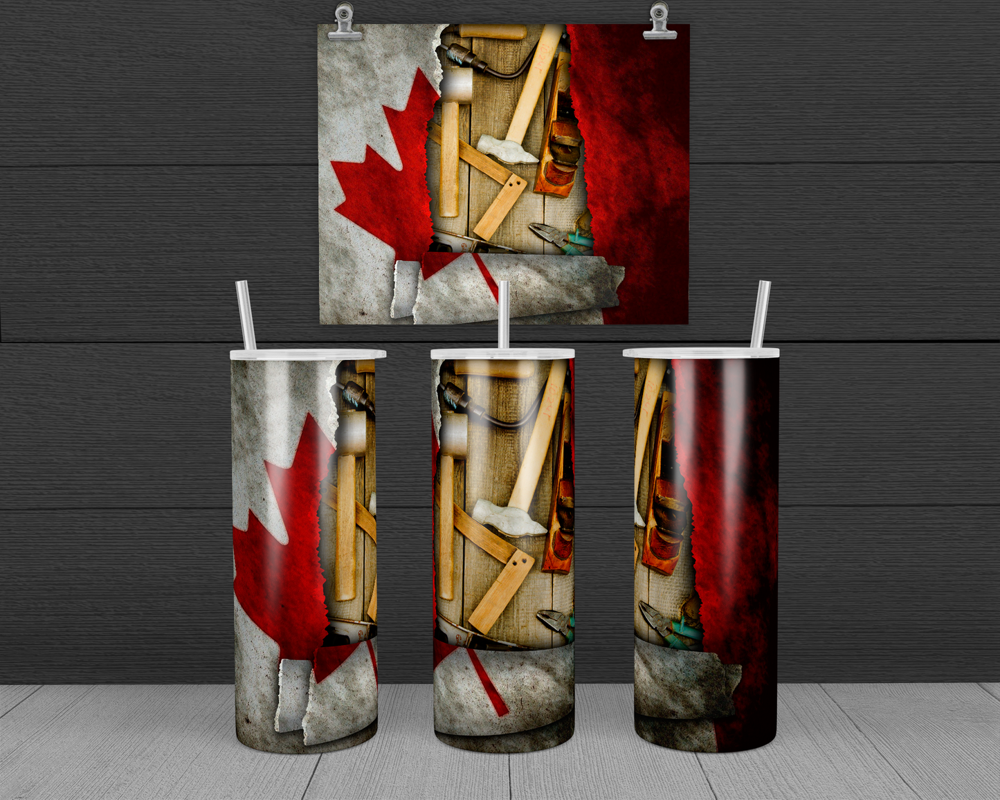 Canadian Flag Torn - Wood Working Tools