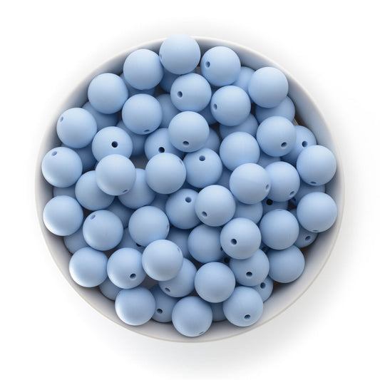 15mm Solid Color Silicone Beads - Pastel Blue